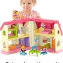 Fisher-Price Little People Toddler Toy Surprise & Sounds Home Musical Playhouse with Figures & Accessories for Pretend Play Kids Ages 1+ Years 