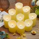 Nimiko Flameless Candles with Remote, Battery Operated Flickering Flameless Candles, LED Candles with Timer 2/4/6/8H, with Realistic LED Candles Set of 9 (D3 x H 3" 4" 5" 6" 7") (Ivory)