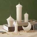 Yinkin 5 Pcs Ramadan Mubarak Scented Soy Candles Eid Islamic Muslim Home Decorations Ramadan Mosque Shaped Pillar Candles Set Gift for Islam Eid Muslim Festival Home Decor, 5 Design