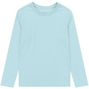 UNACOO Kids Long Sleeve Shirt for Girls Boys Soft Cotton T-Shirts Unisex Kid Crewneck Long Sleeve Tee Light Blue Long Sleeve Size 11-12years (X-Large)
