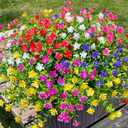 Ivydale Artificial Fake Fall Mums Flowers Plants for Outdoors Indoor Decoration, 12 Bundles Faux Plastic Mix-Colored Daisy Flowers UV Resistant Faux Greenery Bushes Shrubs for Home Porch Patio Garden