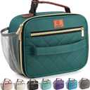 Genteen Lunch Box for Kids, Boys - Insulated Small LunchBox Reusable, Zip Closure & Buckle Handle, Portable Cooler for Work, School, Travel (Lake Green)