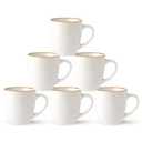 GBHOME Ceramic Coffee Mugs Set of 6, 12oz Stoneware Coffee Mugs Set For Dad Mom Women MEN, Light Weight Ceramic Coffee Cups for Latte/Tea/Beer/Hot Cocoa, Dishwasher & Microwave Safe-Pearl White