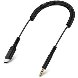 Samsung USB C to 3.5mm Audio Aux Jack Cable for Galaxy A17/A16/A56/A36/A15/S25 Edge/S24 FE/S23/S22/S21/S20 6FT Type C to 3.5mm Headphone Audio Adapter Coiled Car Aux Cord for iPhone 16/15/Pixel 10/9/8