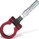 Car Front Bumper Tow Hook, Trailer Grappling Hook with Screw-in Design, Waterproof Bumper Pull Ring Decoration, Foldable Vehicle Exterior Accessory for Truck SUV-Only for Decoration (Red)