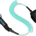 Coiled SUP Leash Premium Stand Up Paddle Board Leg Rope Wrist Strap Surfboard Leash for Paddleboard, Shortboard, Longboard (Green White)