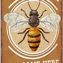 Vintage Garden Signs all pollinators welcome here Retro Yard Metel Tin Signs outdoor Aluminium Wall Decor (11.8" x 7.8")