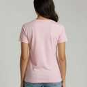 4 Pack Women's Cotton T Shirts Short Sleeve Crew Neck Tops Basic Casual (L)