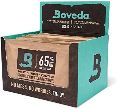 Boveda 65% Two-Way Humidity Control Packs For Aging & Long-Term Storage in Plastic & Wood Boxes – Size 60 – 5 Pack – Moisture Absorbers – Humidifier Packs – Individually Wrapped Hydration Packets