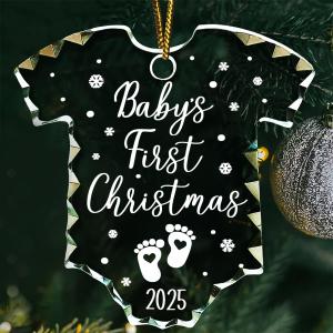 Jesuspirit Baby Expecting Ornament 2025 - Gifts for Expecting Parents, Expecting Parents to Be Unique Gifts 2025 - Glass Christmas Ornament (Baby's First Christmas 2025)