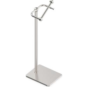 RUACQ Toilet Paper Holder Stand, Bathroom Toilet Paper Roll Holder Free Standing, Toilet Tissue Holder Stand with Post Pivoting Design, Stable Weighted Base, SUS304 Stainless Steel (Brushed Nickel)
