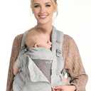 GROWNSY Baby Carrier Newborn to Toddler 7-44lbs, All Season Design with Adjustable Mesh Panel, Ergonomic Baby Carriers, Enhanced Lumbar Support, Hands-Free Parenting (Gray)