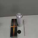 Stainless Steel Skinny Tumbler, 20 oz Vacuum Insulated Tumbler with Lid and Straw, Double Wall Coffee Cup, Travel Mug for Cold Hot Drinks, White 1 Pack