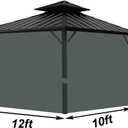 Gazebo Universal Replacement Privacy Curtain, 10'X12' Gazebo Outdoor Waterproof, 4-Panels Sidewall Curtains with Zipper for Patio, Garden and Backyard (Only Curtains, 10'x12', Grey)