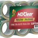 Duck HD Clear Extra Wide Packing Tape - 6 Rolls of Heavy Duty Shipping and Moving Packing Tape  Clear Strong Packaging Tape for Boxes, Packing and Moving Supplies - 3 In. x 54.6 Yards (307352)