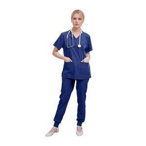 Yoweenton Town Scrubs for Women Scrub Set - Jogger Pant and Comfort Stretch V-Neck Top,5-Pocket Top and 5 Pocket Pants, Easy Care Uniforms XL