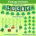 3 x OHOME St Patricks Day Decorations - Hanging Swirls,Banner,Shamrock Garland - Shamrock Decorations St Patty's Day Accessories Party Favors for Home Door Birthday | St. Patrick's Day Decor