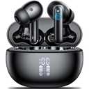 UUI Wireless Earbuds Bluetooth 5.3 Headphones,Ear Buds with LED Diaplay Charging Case Waterproof Deep Bass Stereo -Earphone Black
