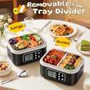 BSEED Cordless Electric Lunch Box for Adults, 27000mAh & 6.3 Cups Rechargeable Self Heating Lunch Box-Automatic Heating & Keep Warm, Portable Food Warmer with Insulated Bag for Driver/Worker/Traveller, Black
