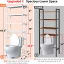 Over the Toilet Storage shelf, 4-Tier Bathroom Organizer Rack, Easy To Install with Adjustable Feet Pad and Basket Freestanding Bathroom Shelves Above Toilet, Space Saver Toilet Storage Cabinet(White), 24 x 11 x 65.5 inches