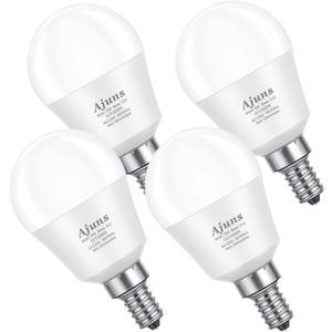 LED Ceiling Fan Light Bulbs 40W Equivalent 120V LED Candelabra Bulb 5W Daylight White 5000KUsed for Branch Chandeliers, Vanity Mirror Light, E12 Base 4Pack