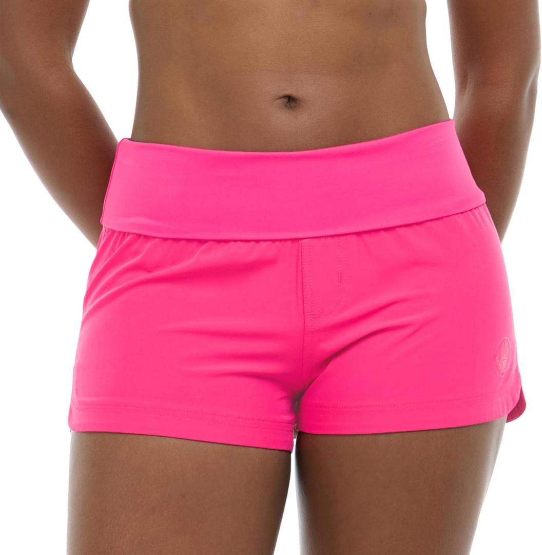 Body Glove Women's Smoothies Seaside Solid 2" Vapor Boardshort (Medium, Bubble Gum)