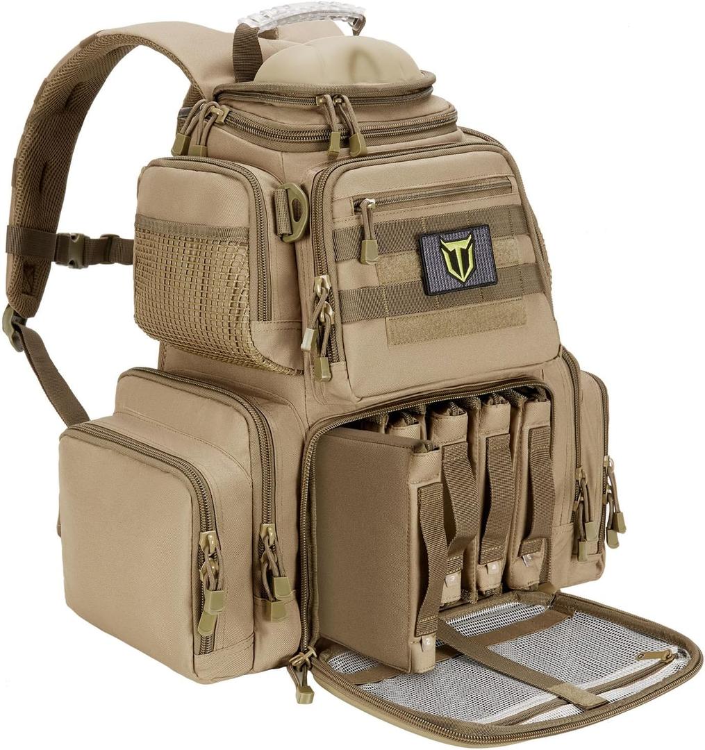 TIDEWE Tactical Range Backpack Bag for Gun and Ammo with Pistol Case, One Size