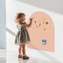 Magnetic Wall Decal 32 x 24In Arch Magnetic Chalkboard for Wall, Magnet Wall Drawing Learning for Playroom, School, Home (Light Pink