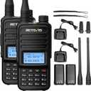 Retevis RT85 Handheld Ham Radio,Emergency Walkie Talkies Long Range,Dual Band,Built in VFO,200CH,VOX,FM,DTMF,Flashlight,1400mAh,Portable Two Way Radio for Survival Preppers Snowstorm Off-Grid(2 Pack)