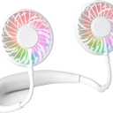 Neck Fan, Hands Free Personal Fan 2600mAh, Hang Around Neck Fans, Wearable Small Fan for Outdoor Working Battery Powered Over 12 Hours Constant Cool (White)