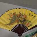 Folding Hand Fan,13 inch Bamboo Fabric Large Hand Fans with Chinese Traditional Painting for Decorations,Performance (Peacock & Peony)