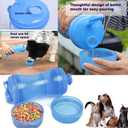 2 x Pets Water Bottle with Food Container,Travel Puppy Water Bowl,Portable Pet,Dispenser,Dog Stuff Accessories Items,Cat Walking and Hiking Dog Gift,with 1DogPoop Bags;1 Pet Toys 3PCS