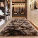 Fluffy Area Rugs for Living Room, Soft Shaggy Carpets for Living Room, Upgrade Anti-Slip Fuzzy Rugs for Kids' Room, Perfect Decor for Modern Home Tie Dye Coffee 2x6Feet