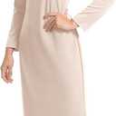 Maggy London Women's Women's Dresses Long Sleeve Keyhole Neck Scuba Crepe Sheath Dress Office Workwear Event Guest of Wedding (Beige) 16 Plus, Horn 