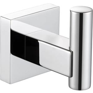 Suyar Bath Towel Hook Polished Chrome, SUS 304 Stainless Steel Modern Shower Robe Holder, Bathroom Coat Towel Hanger Wall Mounted 