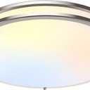 TOBUSA 18inch LED Flush Mount Ceiling Light, 50W 5600lm Bright Dimmable LED Ceiling Light Fixture, 2700K-6500K Adjusted, Modern Kitchen Light Fixture Ceiling for Living Room Bedroom, Brushed Nickle