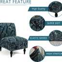 Liykimt Armless Accent Chair Cover Slipcover,Slipper Chair Stretch Spandex Removable for Armless Chair Furniture Protector Covers for Living Dining Room Hotel (Blue, 1)