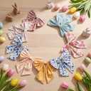SmoothNovelty 8.2ft Spring Floral Bow Garland Banner Boho Flower Bow Garland Spring Party Decoration Summer Rustic Farmhouse Velvet Hanging Banner for Mantel Window Birthday Wedding Decor