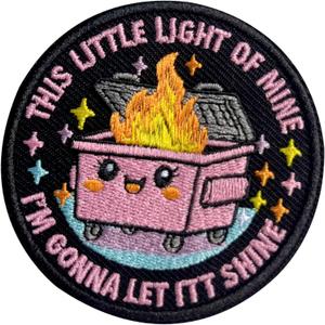 This Little Light of Mine I'm Gonna Let It Shine Hook and Loop Patch, 3 Inches Sew On Patch, Embroidery Patches for Backpacks Bags Vest Dog Harness, Dumpster Tactical Military Embroidered Patch