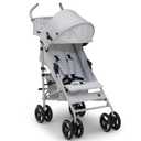 babyGap Classic Stroller - Lightweight Stroller with Recline, Compact Fold & Removable Parent Organizer - Made with Sustainable Materials, Grey Stripes