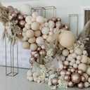 Metallic Champagne Gold Balloons, 113 pcs 18/12/10/5 Inch Champagne Gold Balloon Garland Arch Kit, Different Sizes Chrome Champagne Gold Latex Party Balloons for Birthday Wedding New Year Decorations