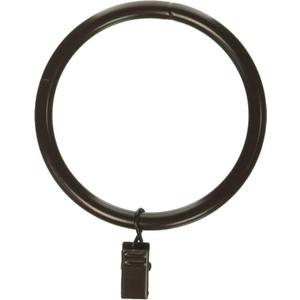 Rod Desyne 2-1/2 inch Curtain Rings w/Clip, Cocoa (6"x4"x4")
