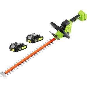 20V Max Hedge Trimmer Cordless, 22 Inch Tree Trimmer with 2 Batteries and Charger, Handheld Electric Trimmers, Grass Shrub Pruning Cutter, Lightweight & Compact Hedge Shear for Garden, Lawn