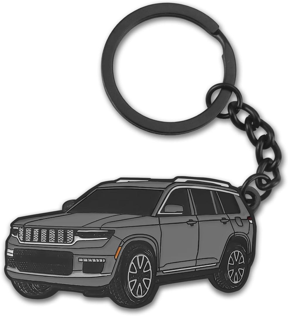 For Jeep Grand Cherokee KeychainFor Jeep Grand Cherokee Accessories 2011-2022metal Keychain (Grey)