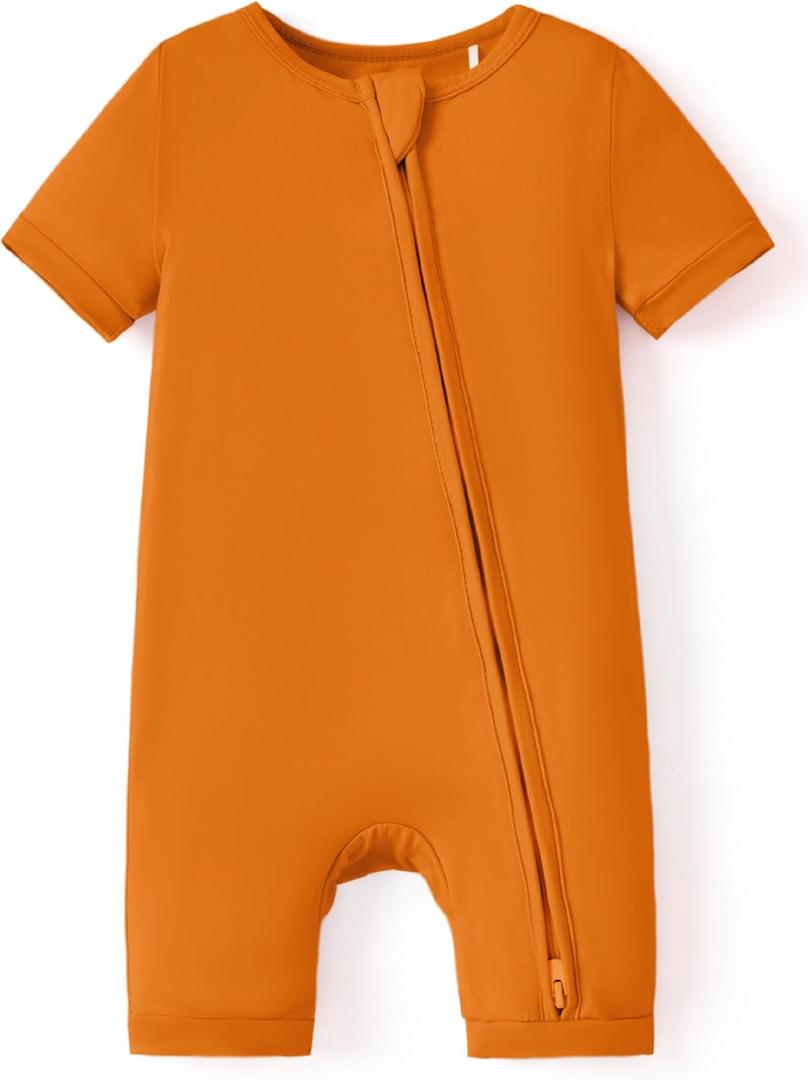 PATPAT Baby Pajama with Bamboo Viscose, Footie Jumpsuit Romper with 2-Way Zipper for Baby Boy Girl Toddler Sleeper Sleepwear (0-3 Months)