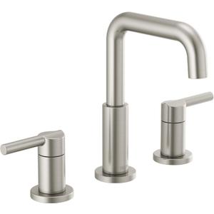 Delta Faucet Nicoli Widespread Bathroom Faucet Brushed Nickel, Bathroom Faucet 3 Hole, Bathroom Sink Faucet, Drain Assembly, Stainless 35849LF-SS