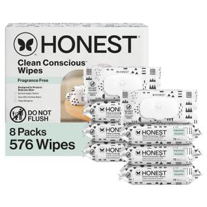 The Honest Company Hypoallergenic Multi-Use Baby Wipes for Sensitive Skin Baby Pattern Play 576 Count