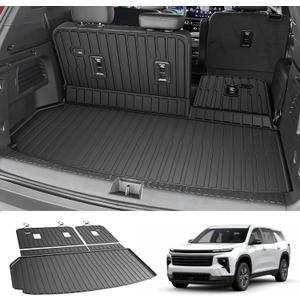 Cartist Cargo Mat & Backrest Mat Fits for Chevy Traverse 2024-2026 & GMC Acadia 2024-2026 & Buick Enclave 2025-2026 (7/8 Seats) All Weather TPE Trunk mat for Traverse/Acadia/Enclave Car Accessories