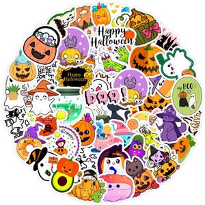 Halloween Stickers, Cute Stickers for Water Bottles Laptop Tablet Scrapbook Skateboard Luggage Phone, Stickers for Kids Teens Adults