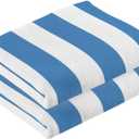 WIHVE Hand Towel Set of 2 White Blue Vertical Stripe Absorbent Soft Decorative Fingertip Towel for Bathroom 16 x 28 Inch